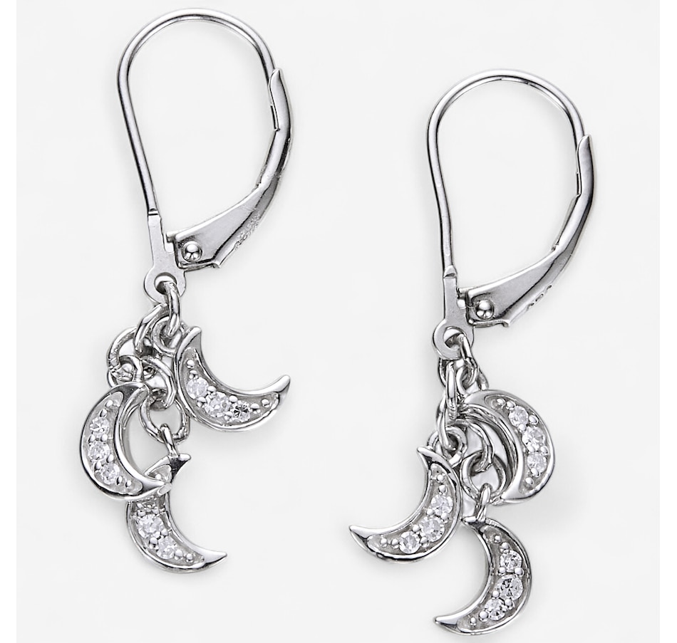 Image 244779_MOO.jpg, Product 244-779 / Price $169.99, Colours of Diamonds Sterling Silver Rhodium Plate 0.15 ctw Diamond Shaped Leverback Earrings from Colours of Diamonds on TSC.ca's Jewellery department