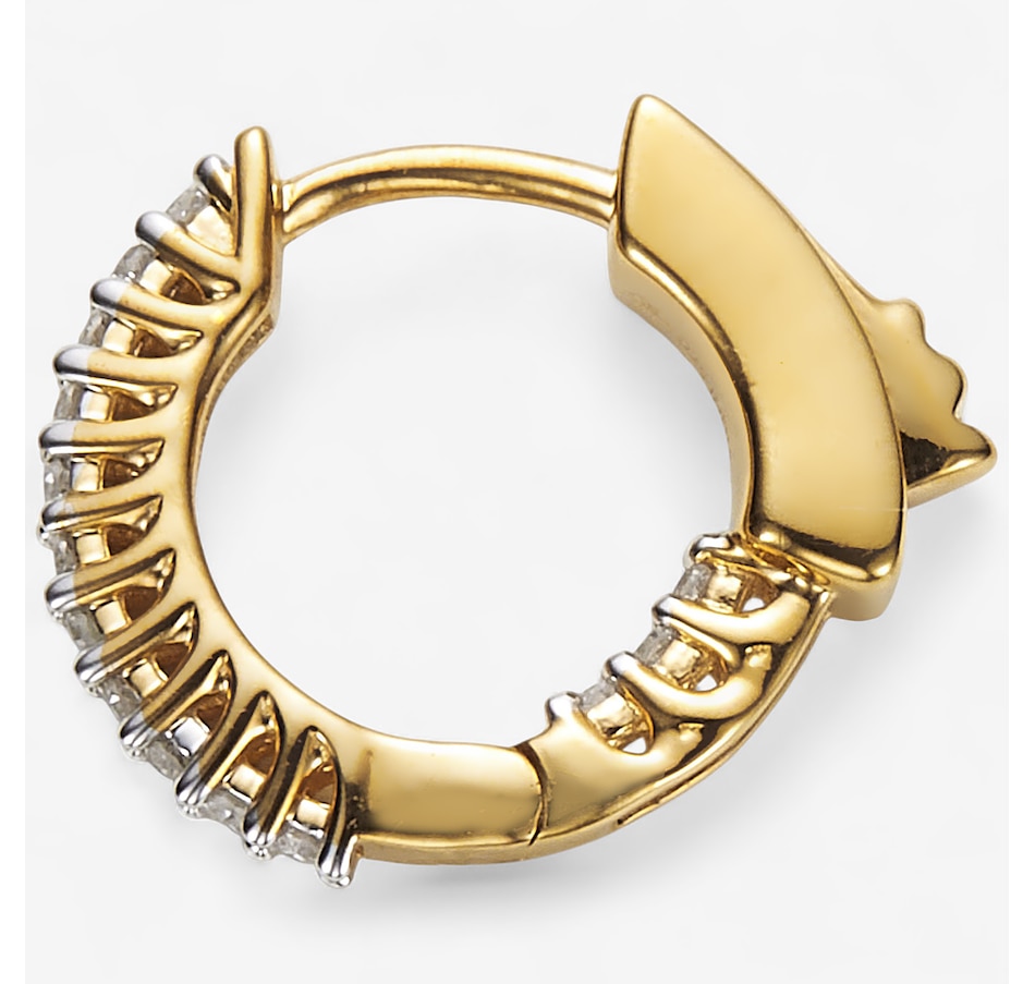 Image 244780_ALTMORE1.jpg, Product 244-780 / Price $199.99, Colours Of Diamonds Sterling Silver/14K Yellow Gold Plate 1 mic 0.20 ctw Diamond Hoop Earrings from Colours of Diamonds on TSC.ca's Jewellery department