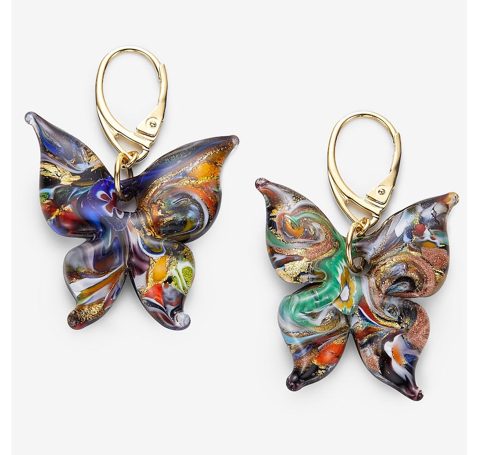 Image 244831.jpg, Product 244-831 / Price $99.99, Il Murano Di Francesca Sterling Silver 24K Gold Foil Butterfly Earrings from IL MURANO DI FRANCESCA on TSC.ca's Jewellery department