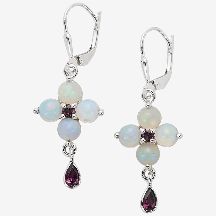 Image 244857_OPLRD.jpg, Product 244-857 / Price $249.88, Himalayan Gems Sterling Silver Gemstone Mini Cross Earrings from Himalayan Gems on TSC.ca's Jewellery department