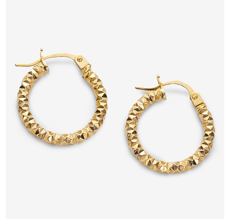 Image 244887.jpg, Product 244-887 / Price $299.99, UNOAERRE Yellow Gold Diamond Cut Shiny Hoop Earrings from UnoAErre Jewellery on TSC.ca's Jewellery department