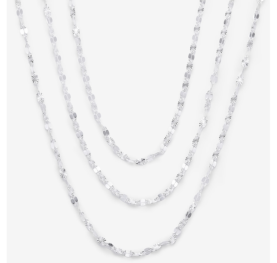 Image 244914.jpg, Product 244-914 / Price $89.99, Silver Gallery Sterling Silver Sparkle Chains (set of 3) from Silver Gallery on TSC.ca's Jewellery department