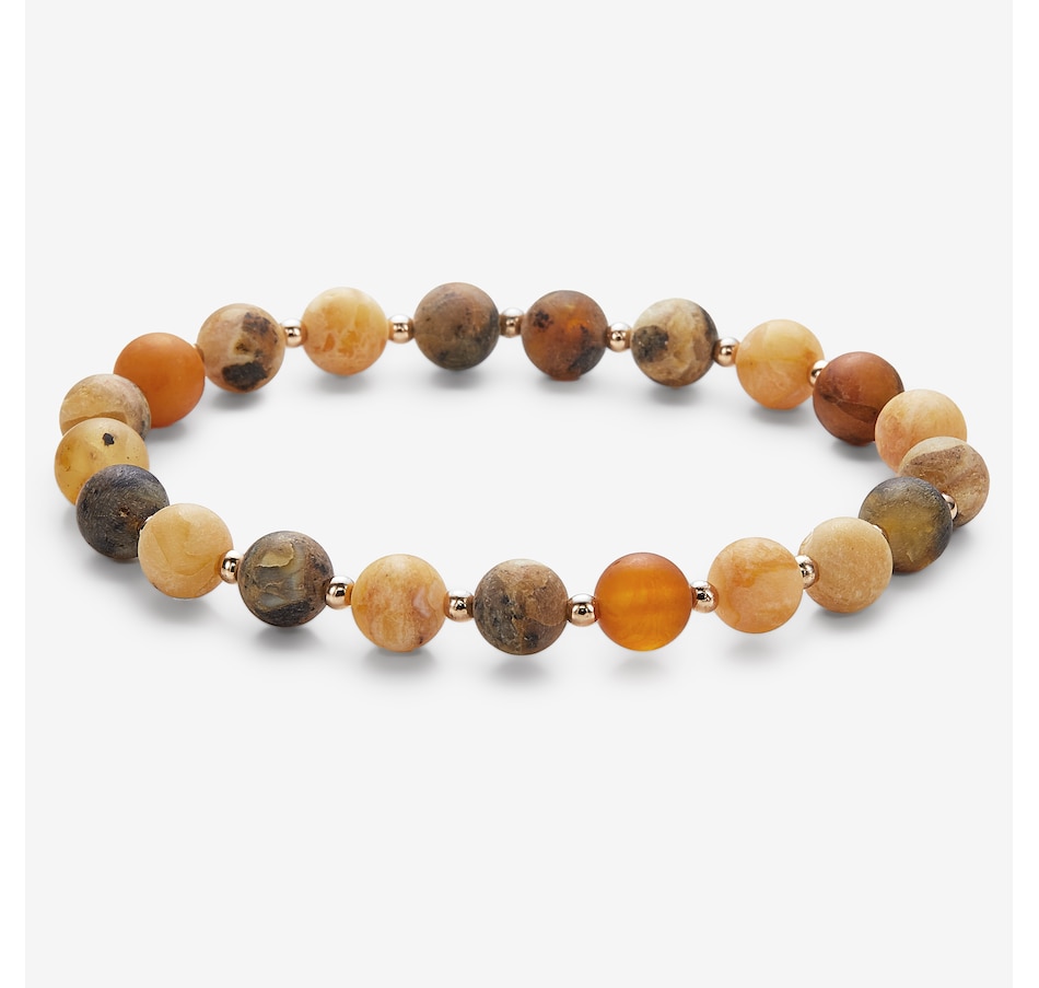 Image 244921_MRBL.jpg, Product 244-921 / Price $49.99, Amber Extraordinaire Round Amber Bead Bracelet from Amber Extraordinaire on TSC.ca's Jewellery department