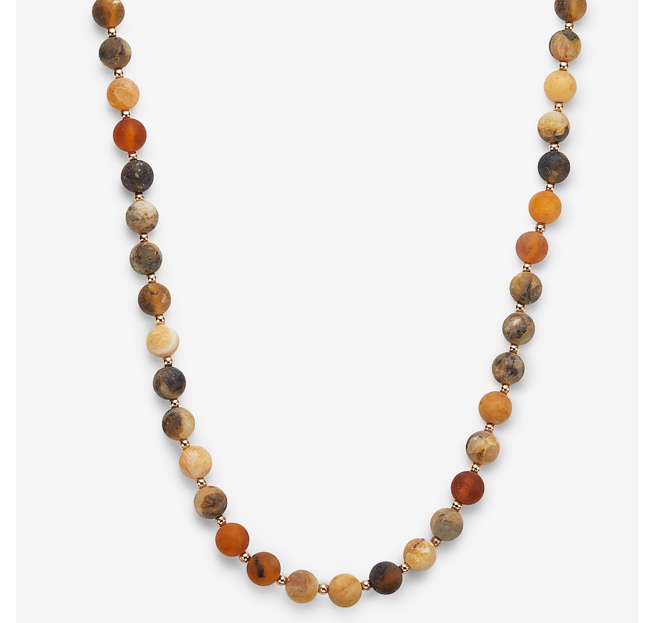 Image 244922_MRBL.jpg, Product 244-922 / Price $139.99, Amber Extraordinaire Sterling Silver Round Amber Bead Necklace from Amber Extraordinaire on TSC.ca's Jewellery department