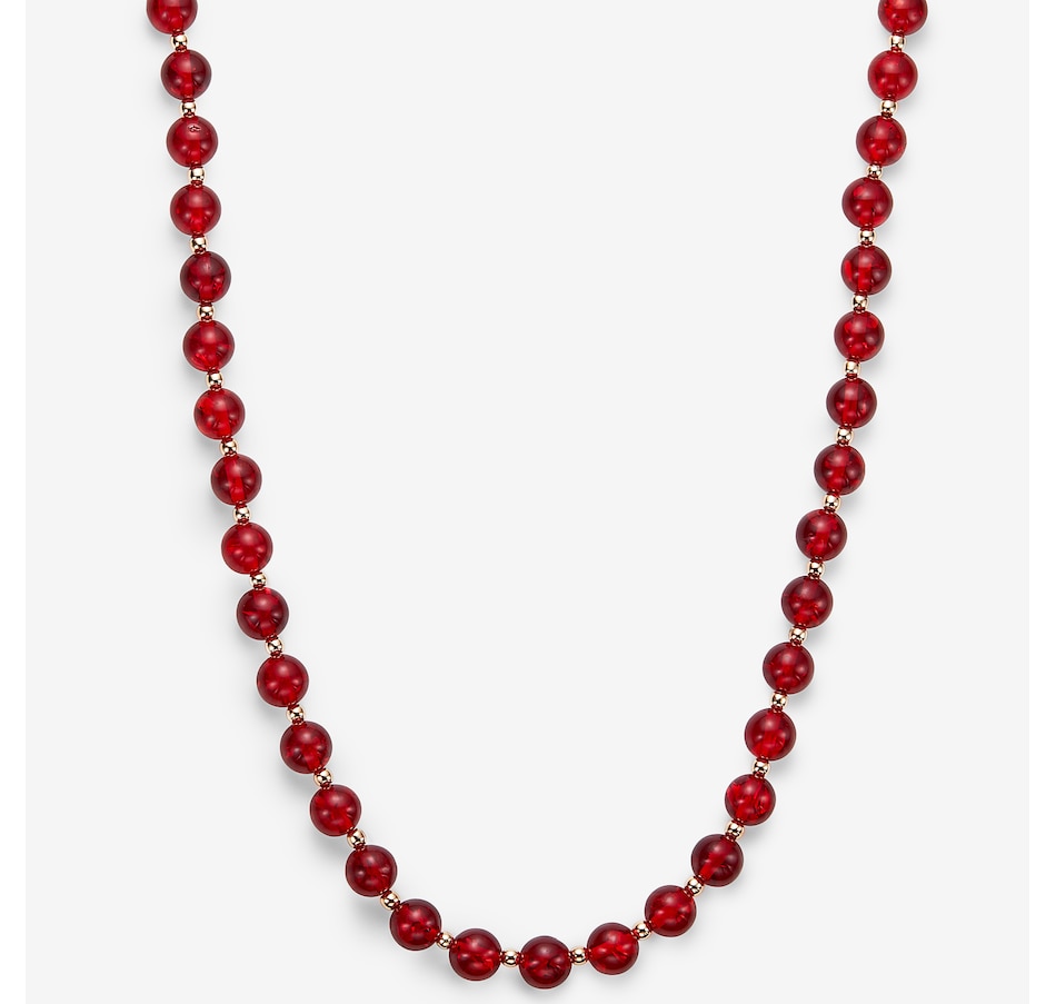 Image 244922_RED.jpg, Product 244-922 / Price $139.99, Amber Extraordinaire Sterling Silver Round Amber Bead Necklace from Amber Extraordinaire on TSC.ca's Jewellery department