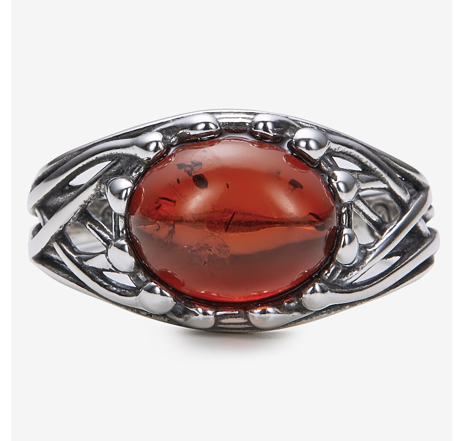 Image 244928_CHY.jpg, Product 244-928 / Price $59.99, Amber Extraordinaire Sterling Silver East West Ring from Amber Extraordinaire on TSC.ca's Jewellery department