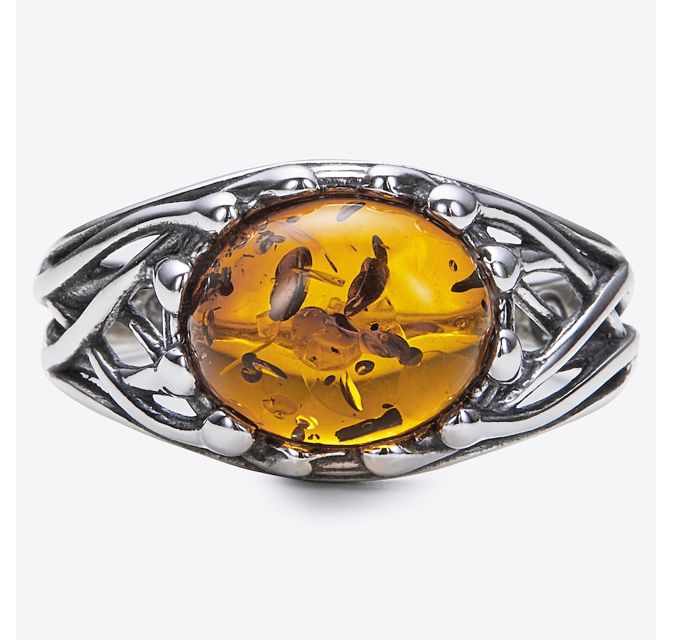 Image 244928_COG.jpg, Product 244-928 / Price $59.99, Amber Extraordinaire Sterling Silver East West Ring from Amber Extraordinaire on TSC.ca's Jewellery department