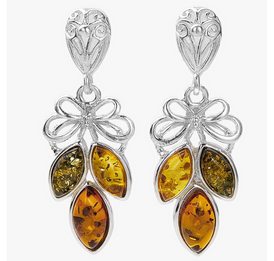 Image 244929.jpg, Product 244-929 / Price $69.99, Amber Extraordinaire Sterling Silver Multi Amber Earrings from Amber Extraordinaire on TSC.ca's Jewellery department