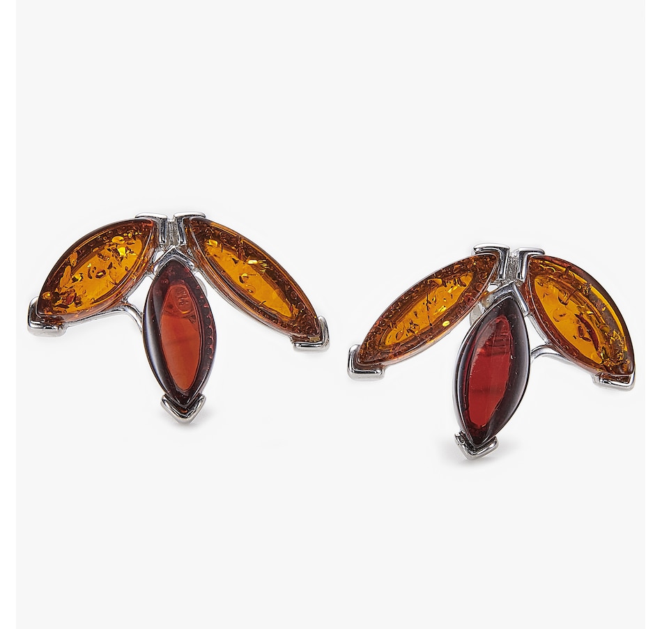 Image 244931_MTI.jpg, Product 244-931 / Price $79.99, Amber Extraordinaire Sterling Silver Amber Marquise Earrings from Amber Extraordinaire on TSC.ca's Jewellery department