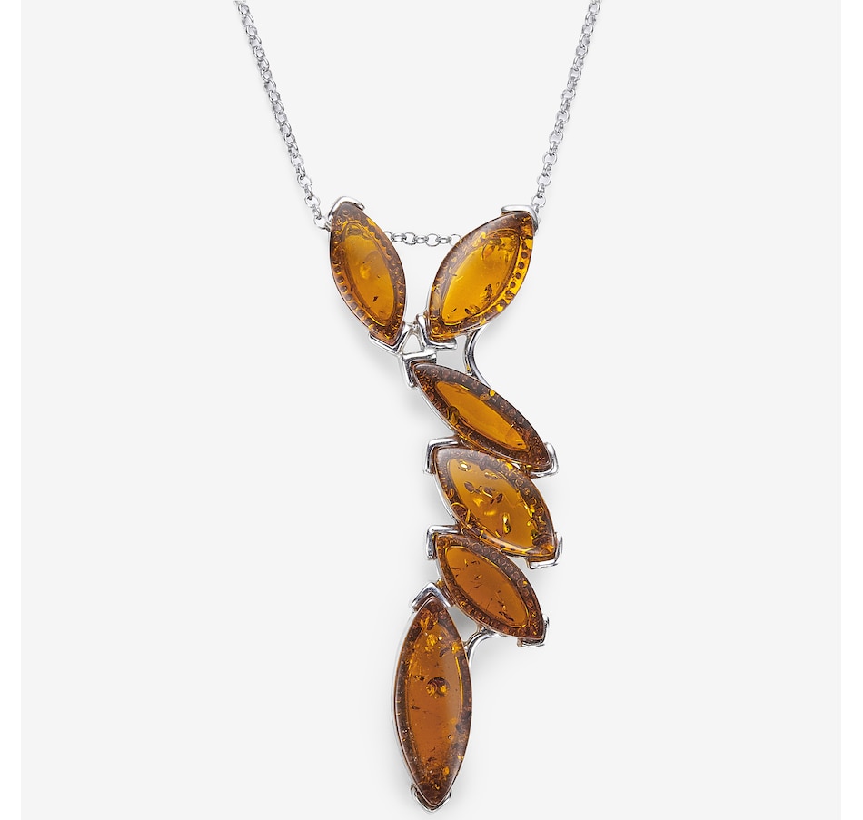 Image 244932_COG.jpg, Product 244-932 / Price $149.99, Amber Extraordinaire Sterling Silver Amber Marquise Pendant with Chain from Amber Extraordinaire on TSC.ca's Jewellery department