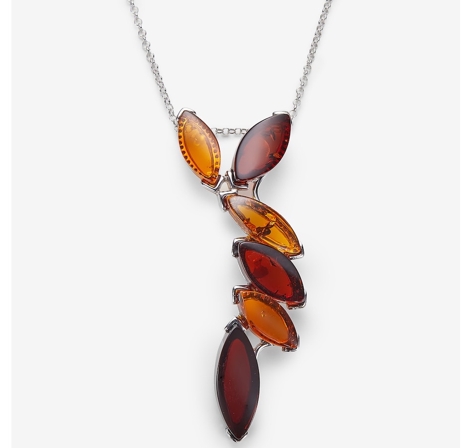 Image 244932_MTI.jpg, Product 244-932 / Price $149.99, Amber Extraordinaire Sterling Silver Amber Marquise Pendant with Chain from Amber Extraordinaire on TSC.ca's Jewellery department