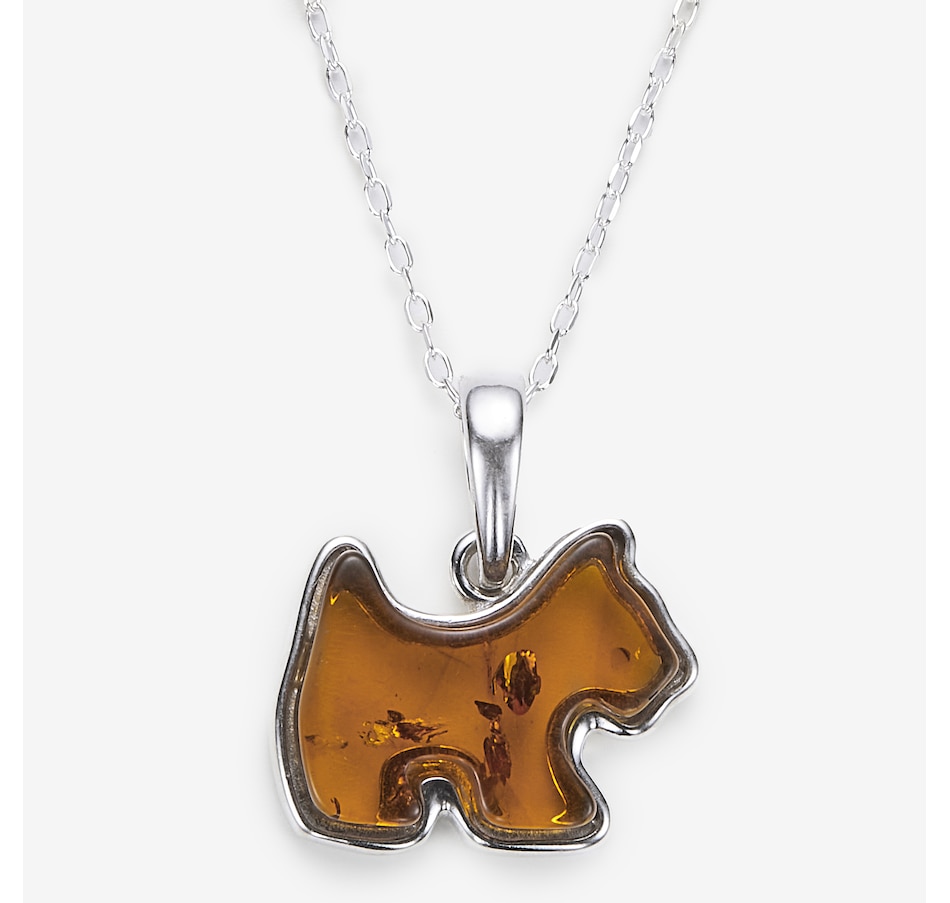 Image 244937_DOG.jpg, Product 244-937 / Price $49.99, Amber Extraordinaire Sterling Silver Amber Pendant with Chain from Amber Extraordinaire on TSC.ca's Jewellery department