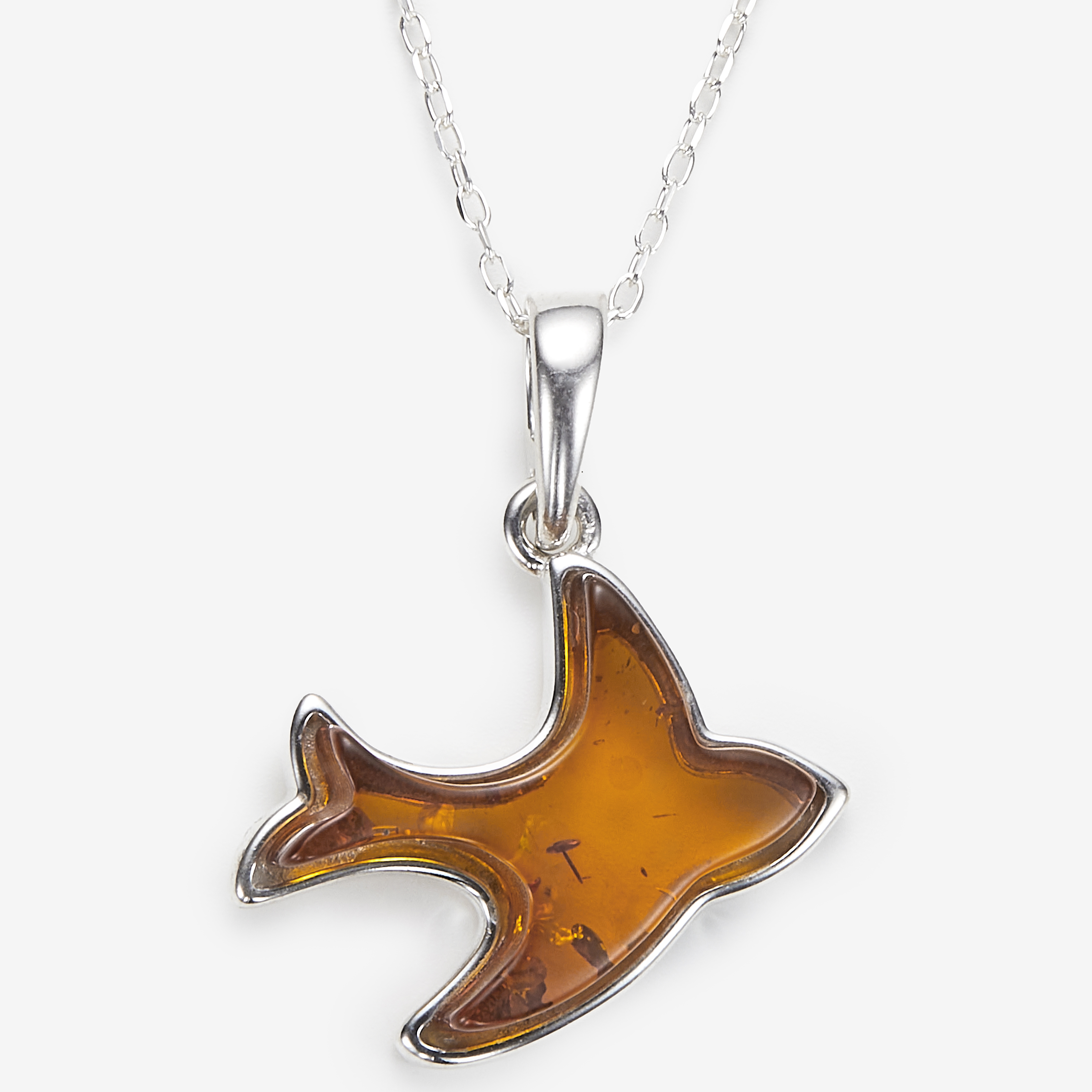 Amber Extraordinaire Sterling Silver Amber Pendant with Chain - TSC.ca