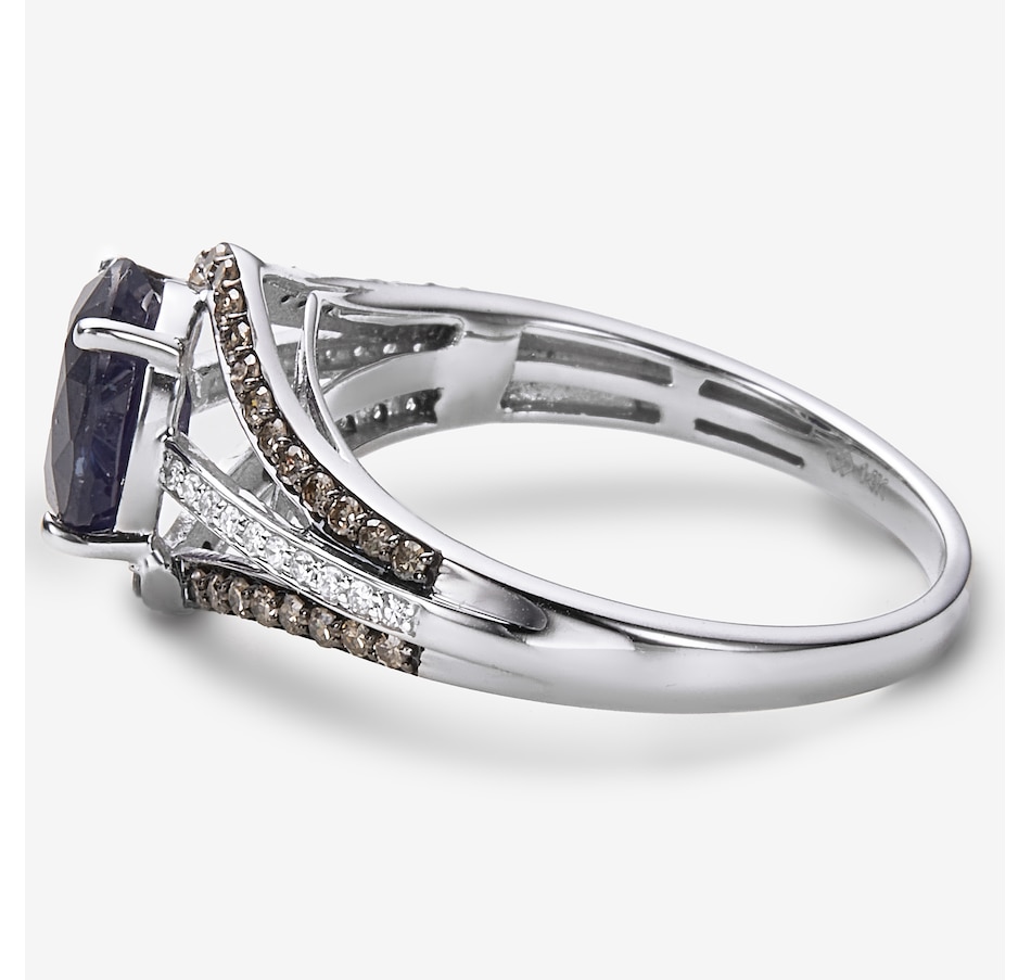 Image 245003_ALTMORE1.jpg, Product 245-003 / Price $829.99, 14K White Gold Blue Sapphire, White & Champagne Diamonds Ring from The Vault on TSC.ca's Jewellery department