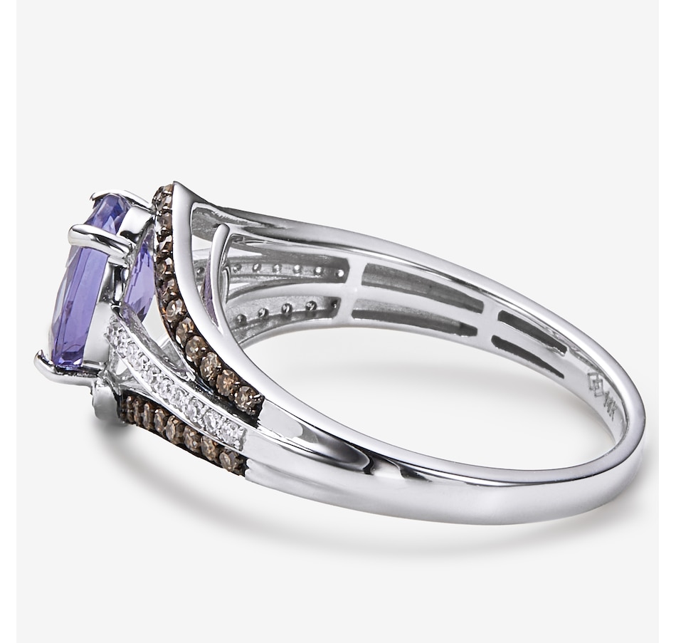 Image 245004_ALTMORE1.jpg, Product 245-004 / Price $929.99, 14K White Gold 1.30ctw Tanzanite, White & Champagne Diamond Ring from The Vault on TSC.ca's Jewellery department