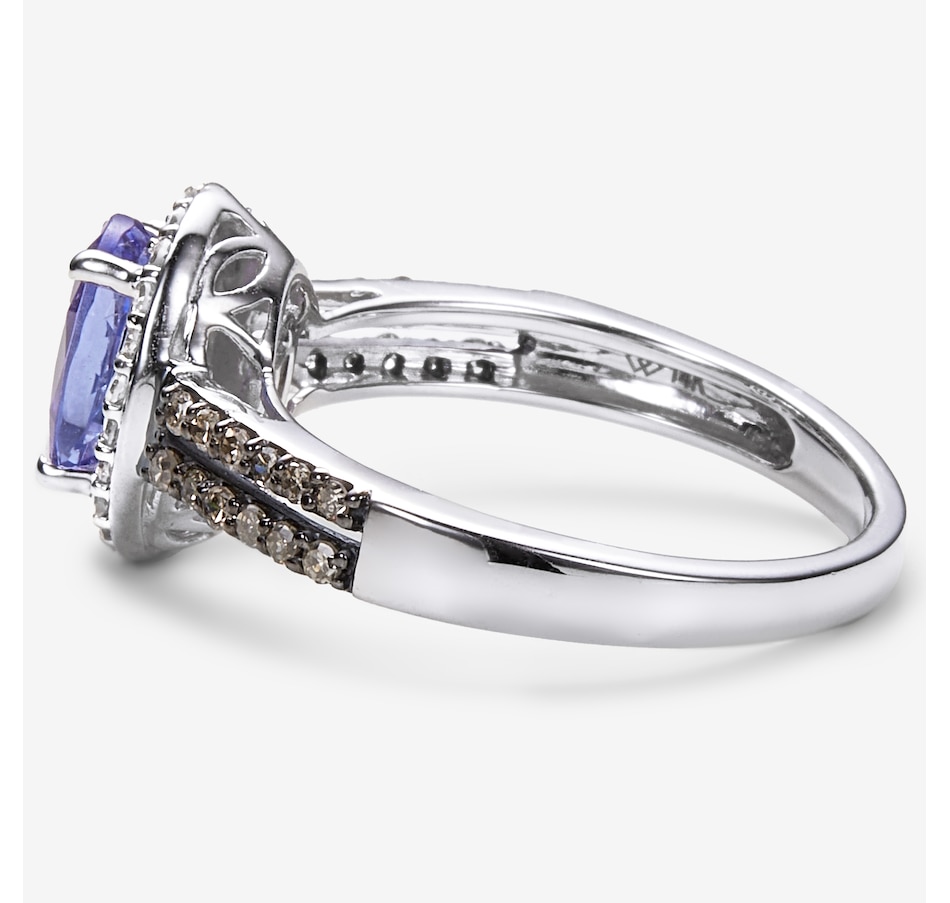 Image 245005_ALTMORE1.jpg, Product 245-005 / Price $829.99, 14K White Gold 1.30ctw Tanzanite, White & Champagne Diamonds Ring from The Vault on TSC.ca's Jewellery department