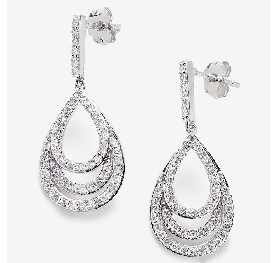 Image 245027.jpg, Product 245-027 / Price $849.99, 10K White Gold 0.70ctw Diamond Drop Earrings from Diamond Show on TSC.ca's Jewellery department