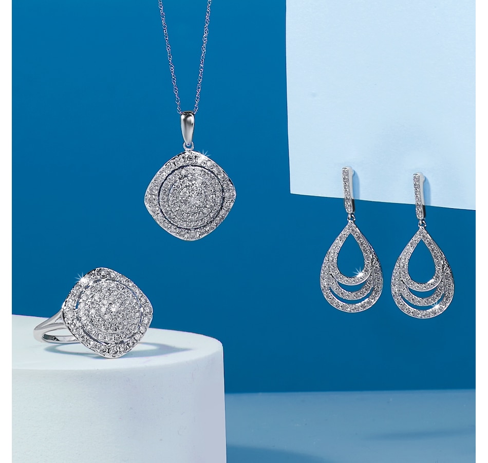 Image 245027_ALTMORE100.jpg, Product 245-027 / Price $849.99, 10K White Gold 0.70ctw Diamond Drop Earrings from Diamond Show on TSC.ca's Jewellery department