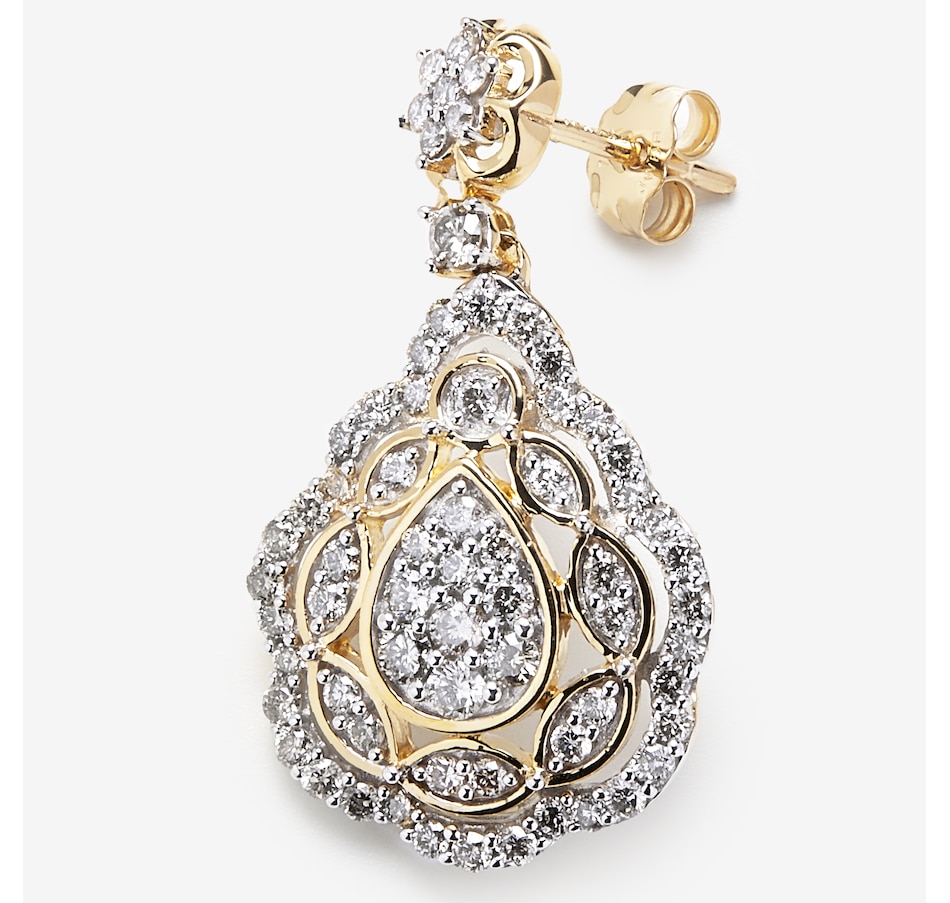 Image 245032_ALTMORE1.jpg, Product 245-032 / Price $999.99, 10K Two Tone Gold 1.45ctw Pear Shape Diamond Drop Earrings from Diamond Show on TSC.ca's Jewellery department