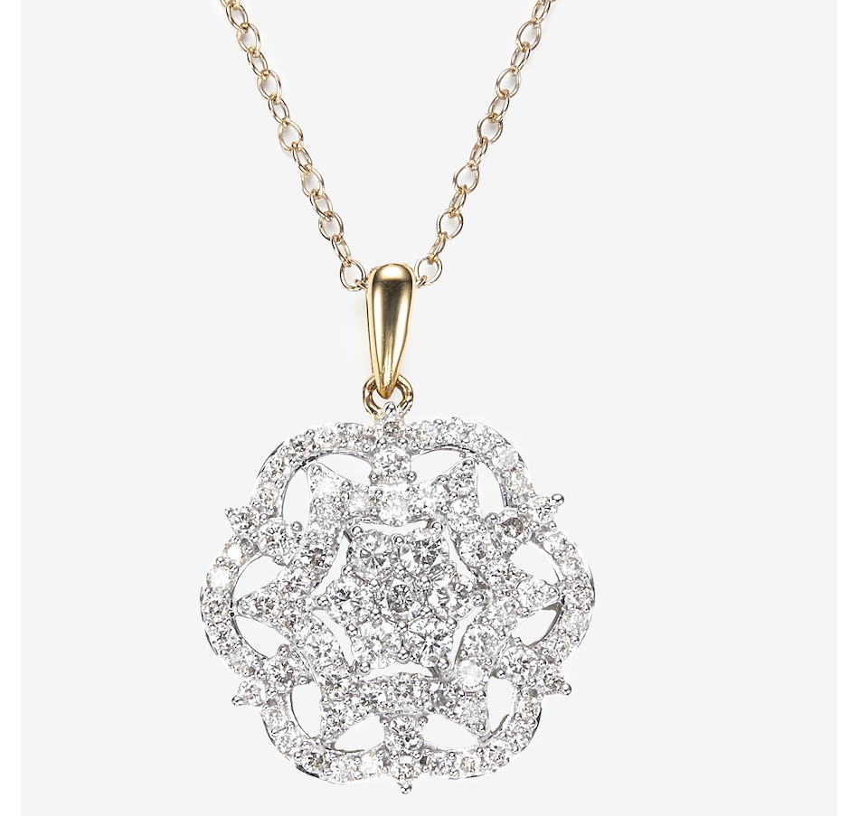Image 245033.jpg, Product 245-033 / Price $799.99, 10K Two Tone Gold 0.96ctw Diamond Pendant with Chain from Diamond Show on TSC.ca's Jewellery department