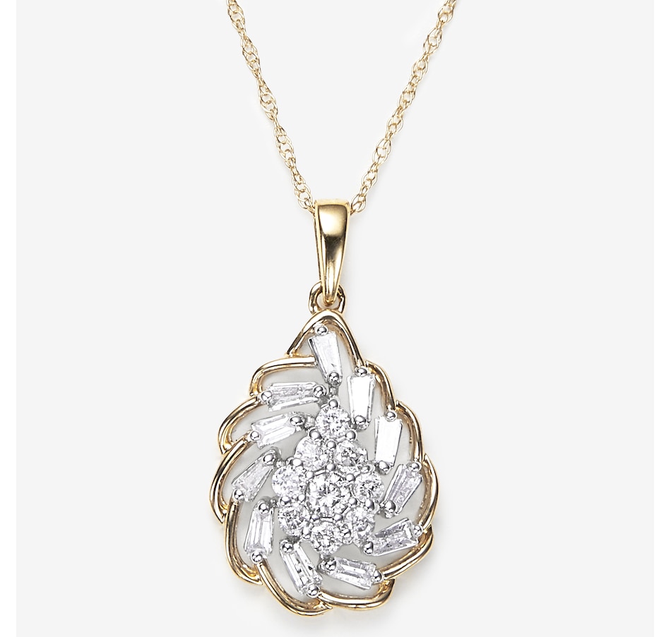 Image 245034.jpg, Product 245-034 / Price $579.99, 10K Two Tone Gold 0.46ctw Diamond Pendant with Chain from Diamond Show on TSC.ca's Jewellery department