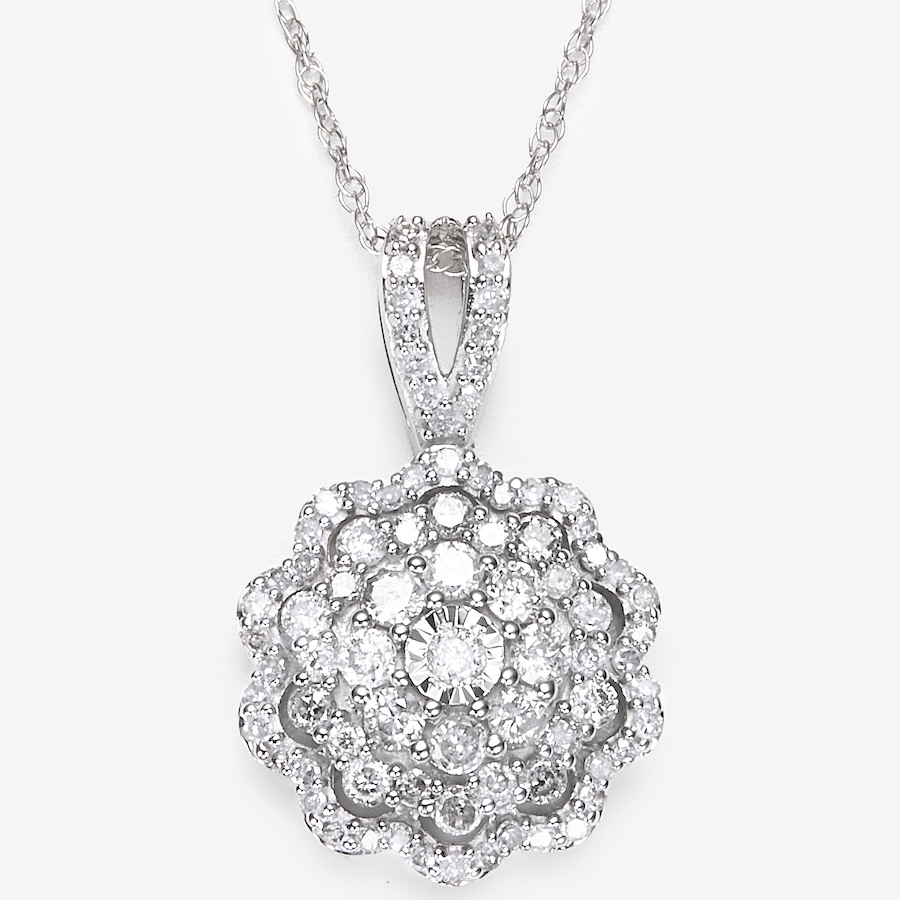 Image 245038.jpg, Product 245-038 / Price $599.99, 10K White Gold 0.45ctw Diamond Pendant with Chain from Diamond Show on TSC.ca's Jewellery department