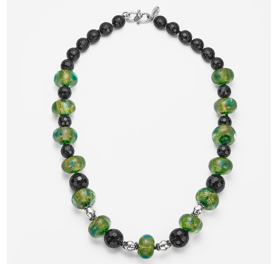 Image 245249_GRN.jpg, Product 245-249 / Price $349.99, Samuel B. Collection Sterling Silver Glass and Bead Necklace from Samuel B. Collection on TSC.ca's Jewellery department