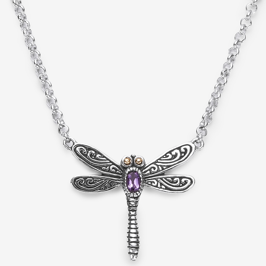 Image 245257.jpg, Product 245-257 / Price $129.33, Samuel B. Collection Sterling Silver/18K Dragon Fly Necklace With Amethyst from Samuel B. Collection on TSC.ca's Jewellery department