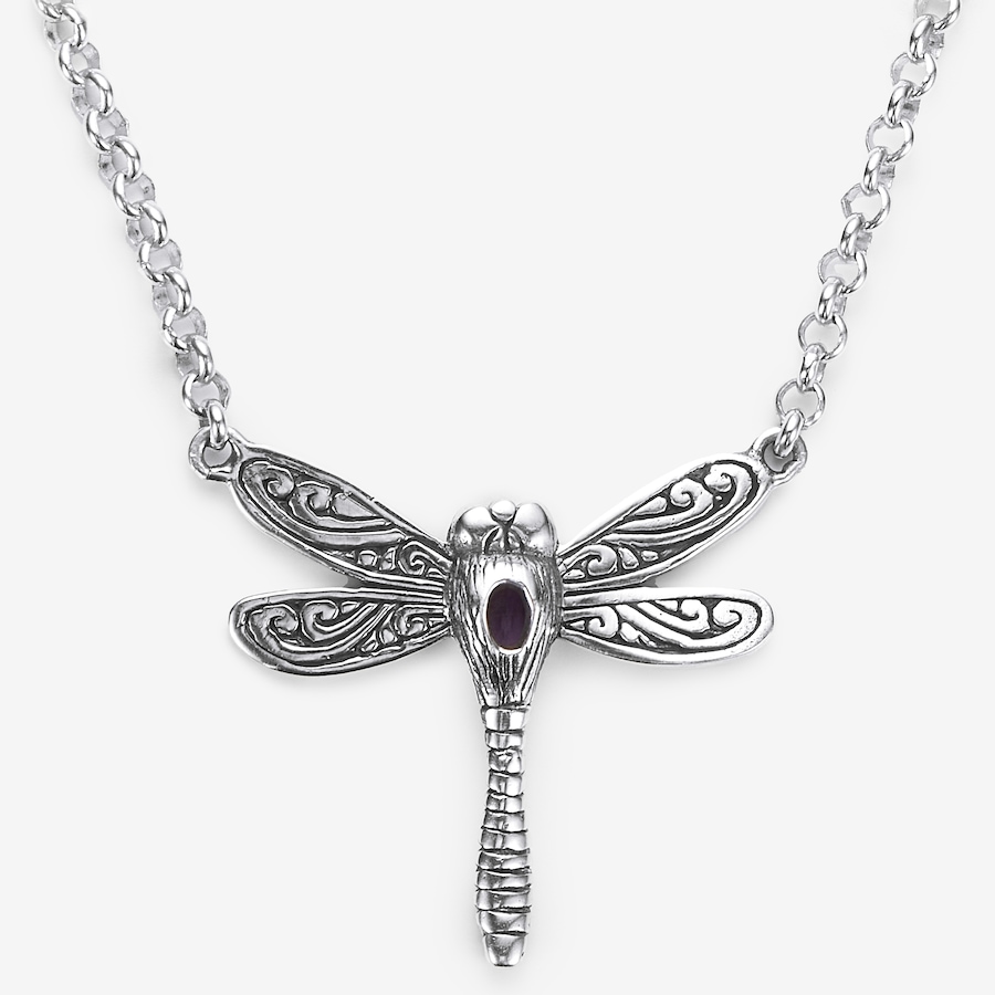 Image 245257_ALTMORE1.jpg, Product 245-257 / Price $129.33, Samuel B. Collection Sterling Silver/18K Dragon Fly Necklace With Amethyst from Samuel B. Collection on TSC.ca's Jewellery department