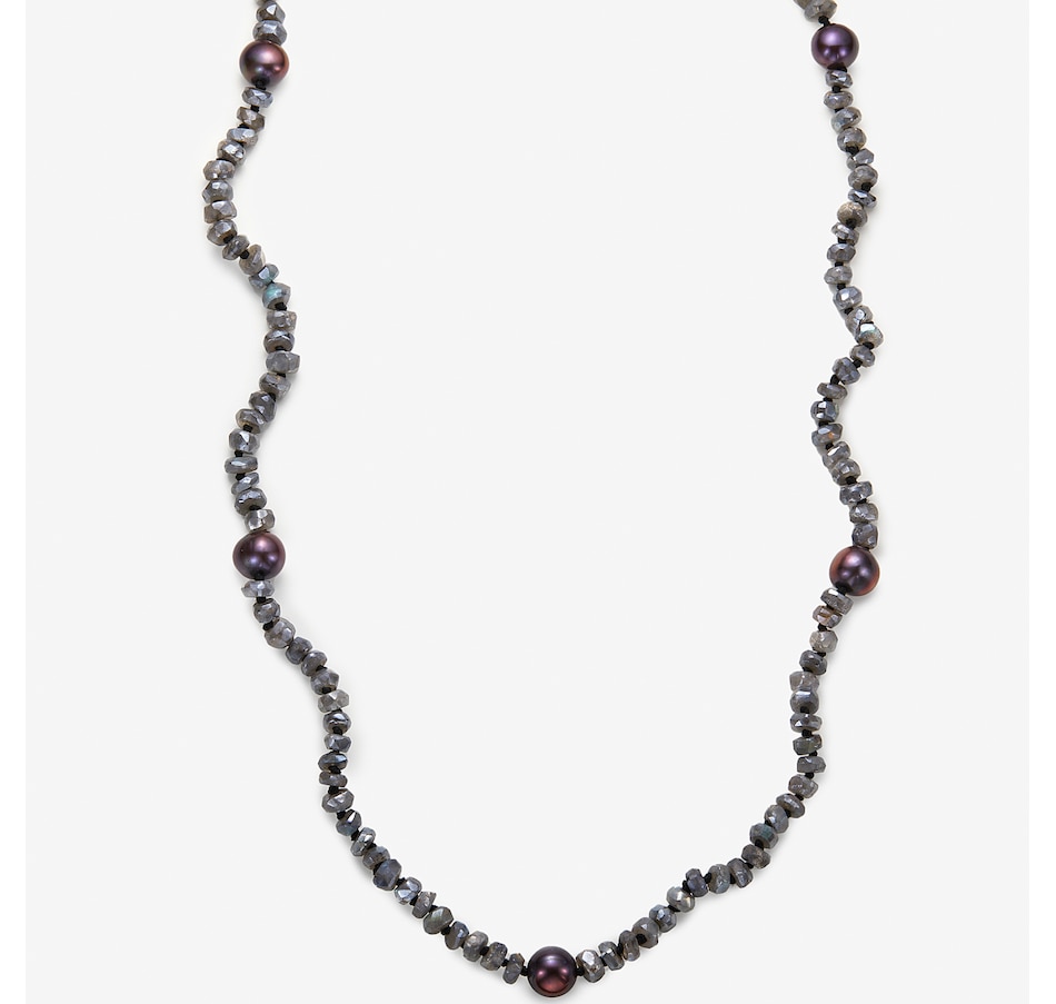Image 245267.jpg, Product 245-267 / Price $239.99, Roz Kwan Sterling Silver Labradorite Black Freshwater Pearl Necklace from Roz Kwan Jewellery Collection on TSC.ca's Jewellery department