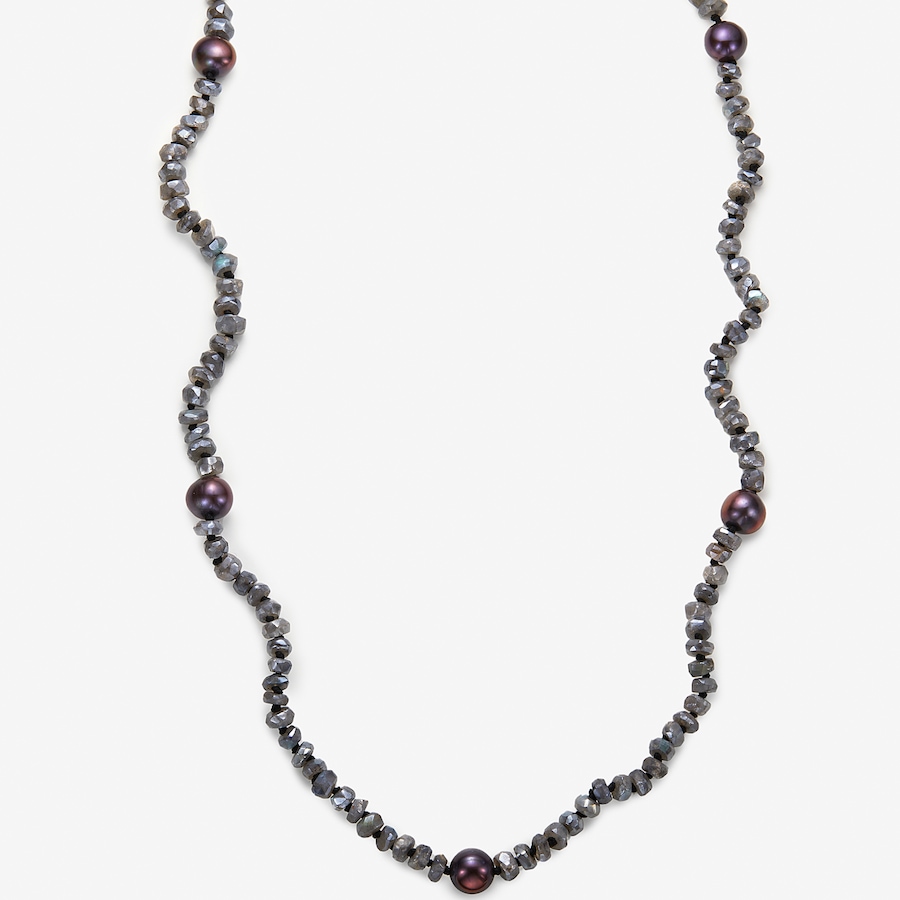 Image 245267.jpg, Product 245-267 / Price $239.99, Roz Kwan Sterling Silver Labradorite Black Freshwater Pearl Necklace from Roz Kwan Jewellery Collection on TSC.ca's Jewellery department