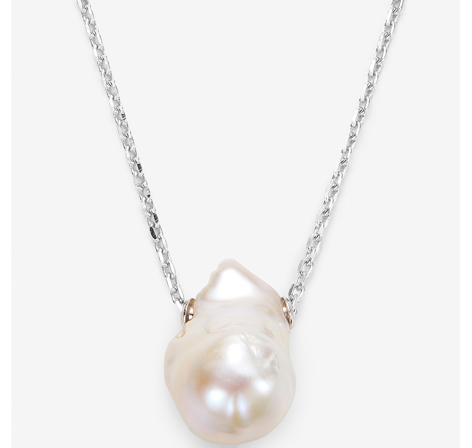 Image 245270.jpg, Product 245-270 / Price $199.99, Sterling Silver Floating White Baroque Fresh Water Pearl Diamond Cut Chain Necklace from Roz Kwan Jewellery Collection on TSC.ca's Jewellery department