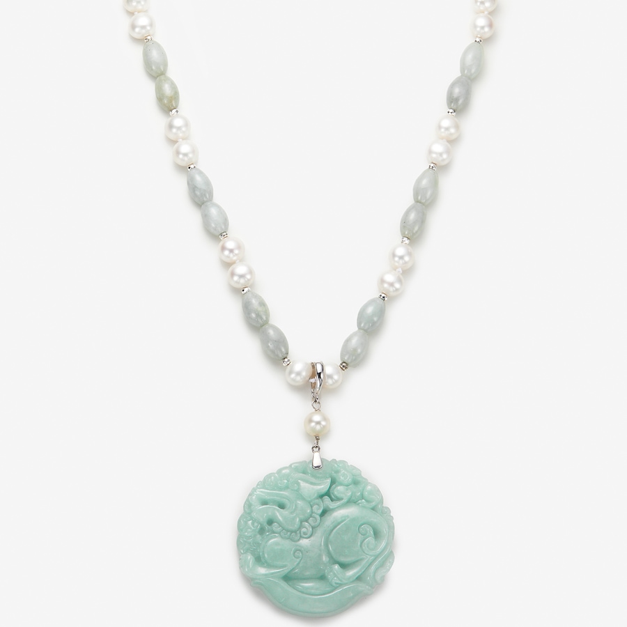 Image 245279.jpg, Product 245-279 / Price $399.88, Roz Kwan Sterling Silver Dyed Green Jade Fresh Water Pearl Pendant With Jade And Freshwater Enhancer from Roz Kwan Jewellery Collection on TSC.ca's Jewellery department