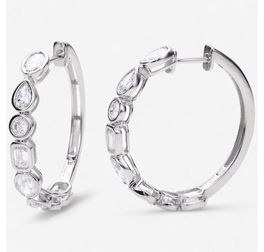 EVERA Diamonds 14K Gold 2.00ctw Diamond Hoop Earrings
