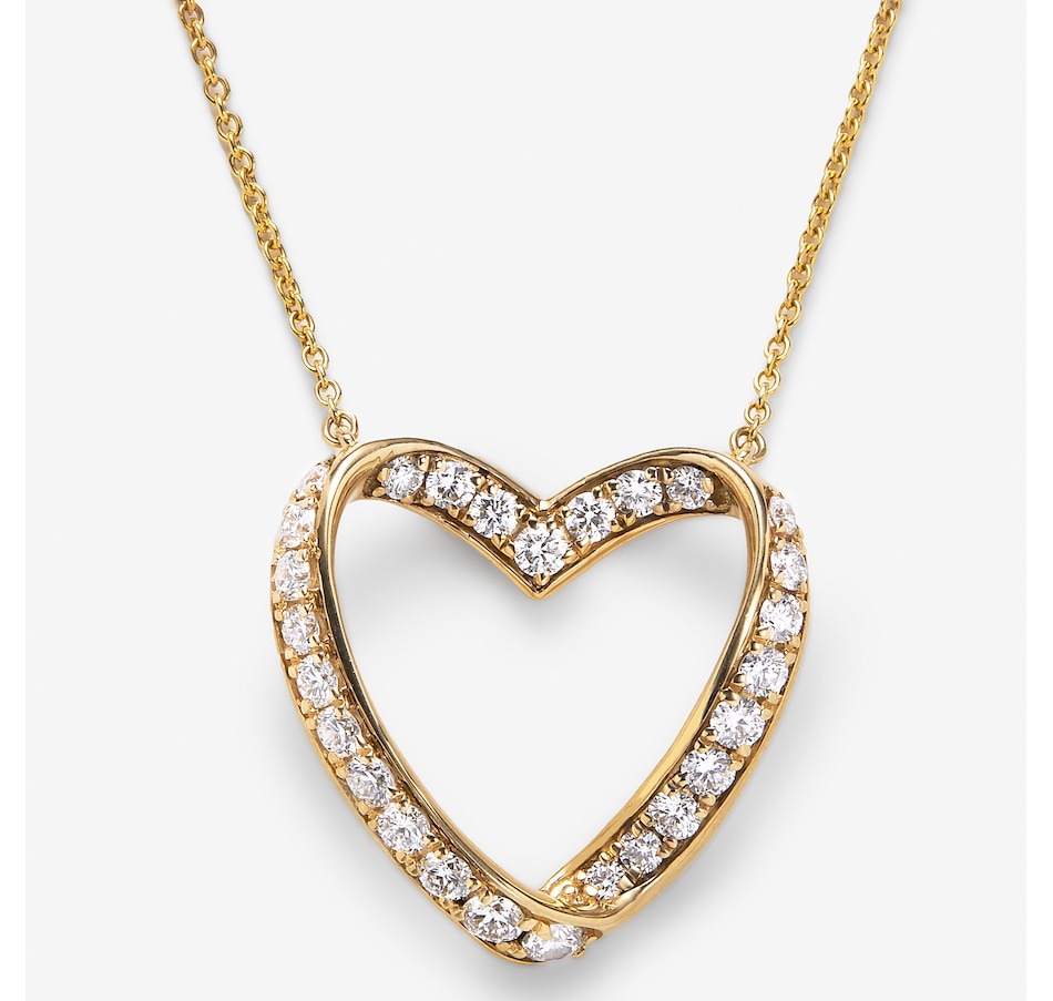 Image 245285.jpg, Product 245-285 / Price $1,199.99, EVERA Diamonds 14K Yellow Gold 1.00ctw Diamond Heart Pendant Necklace from Evera Diamonds on TSC.ca's Jewellery department