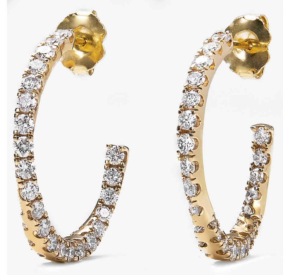 Image 245286_YGL.jpg, Product 245-286 / Price $999.99, EVERA Diamonds 14K Gold 1.50ctw Diamond Hoop Earrings from Evera Diamonds on TSC.ca's Jewellery department