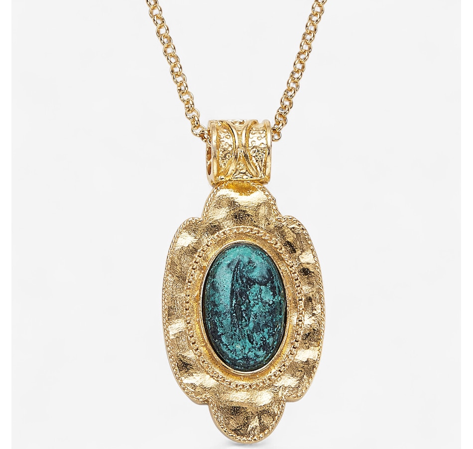 Image 245300.jpg, Product 245-300 / Price $429.99, Cristiana Jewels Sterling Silver Yellow Gold Plate Oval Graphite Pendant Necklace from Cristiana Jewels on TSC.ca's Jewellery department