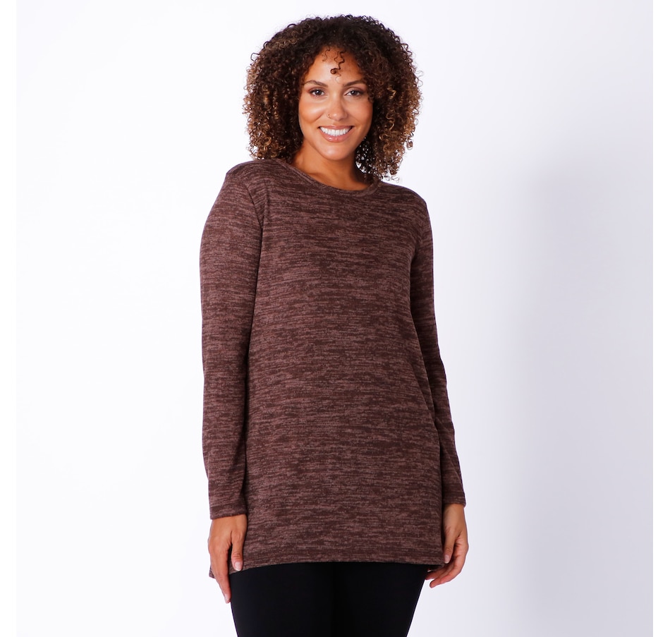 Clothing & Shoes - Tops - Shirts & Blouses - Marallis Sweater Knit Tunic  With Side Slit Details - Online Shopping for Canadians
