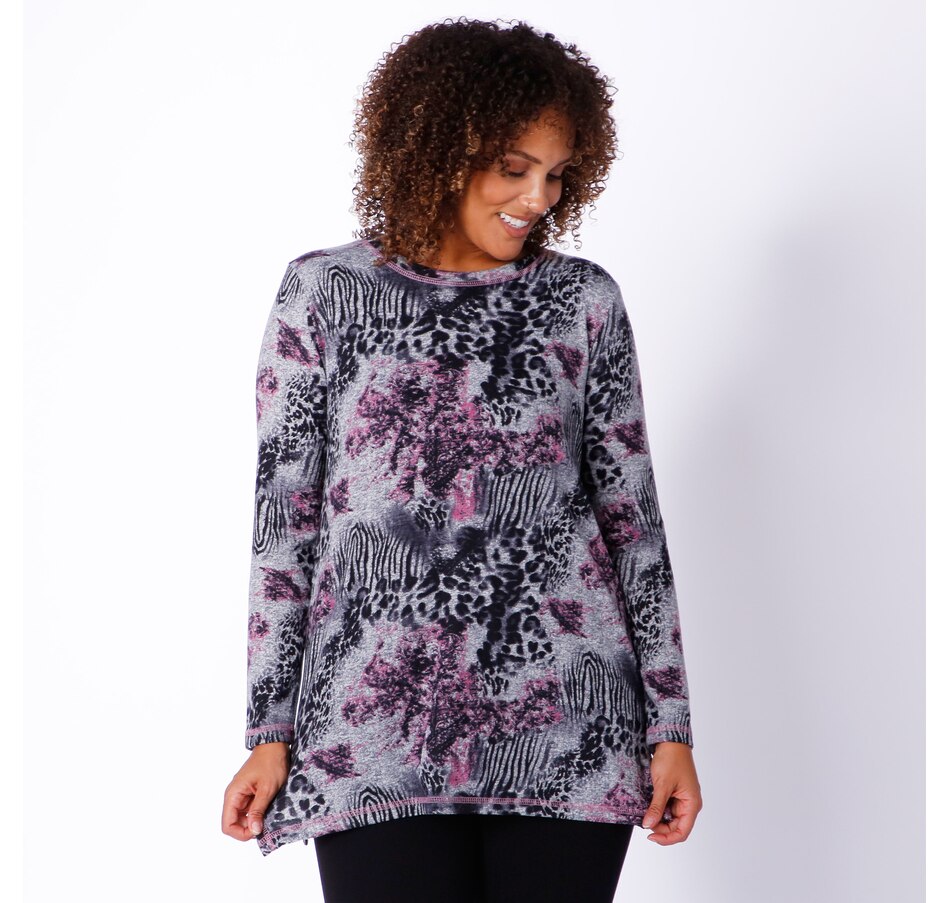 Clothing & Shoes - Tops - Shirts & Blouses - Marallis Sweater Knit Tunic  With Side Slit Details - Online Shopping for Canadians