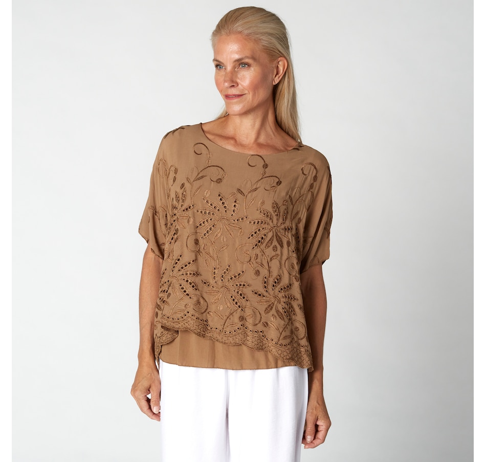 Image 245410_MCCTO.jpg, Product 245-410 / Price $19.33, M Made In Italy Eyelet Layered Top from M Made in Italy on TSC.ca's Fashion department