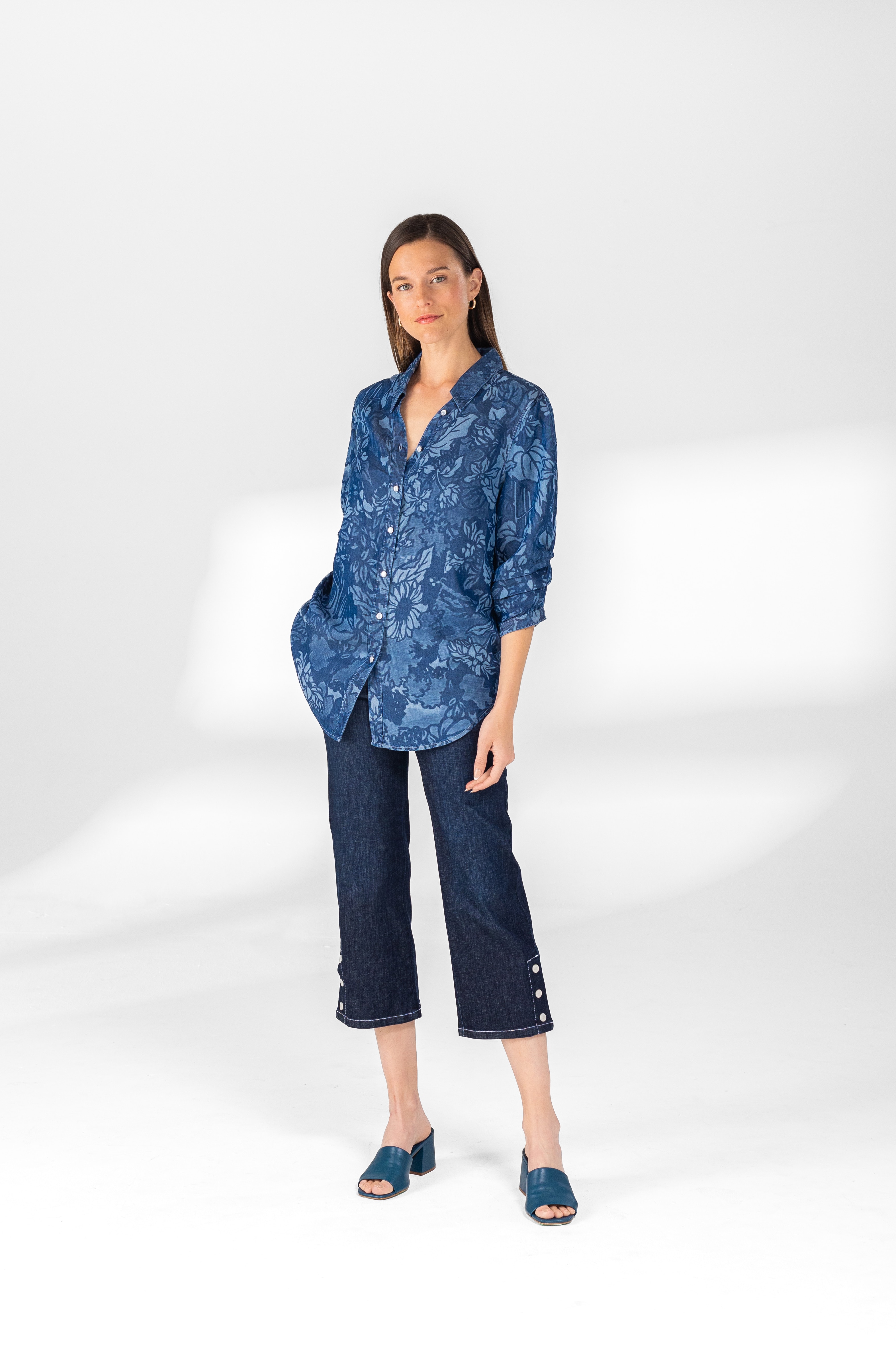 トップス F.L.S Lisette Makayla Denim Floral Blouse - TSC.ca