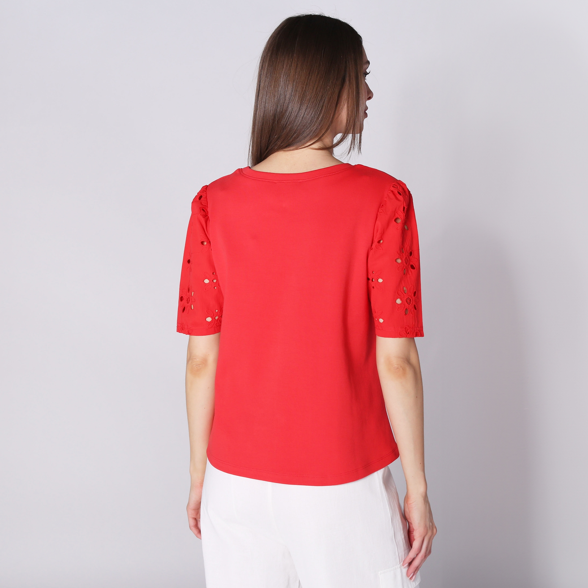 Isaac Mizrahi Eyelet Sleeve Knit Top - TSC.ca