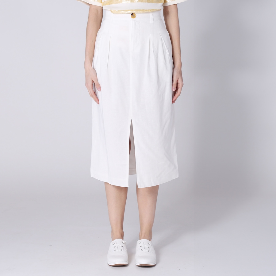 Image 245557_CRM.jpg, Product 245-557 / Price $34.33, Isaac Mizrahi Linen Blend Midi Skirt from Isaac Mizrahi New York on TSC.ca's Fashion department