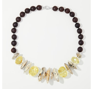 Amber Extraordinaire Artisan Collection Sterling Silver Amber Disc Necklace