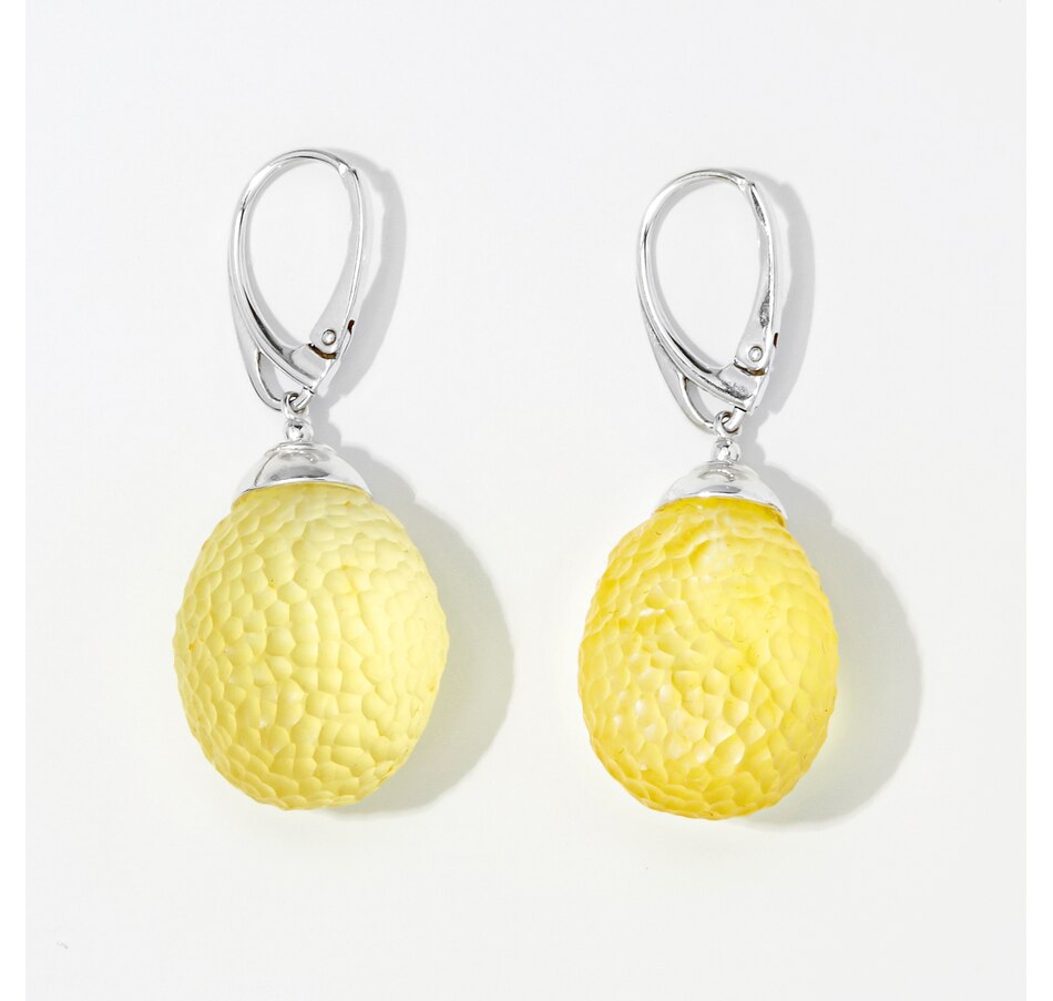 Image 245641.jpg, Product 245-641 / Price $99.88, Amber Extraordinaire Artisan Collection Sterling Silver Hand Carved Amber Earrings from Amber Extraordinaire on TSC.ca's Jewellery department