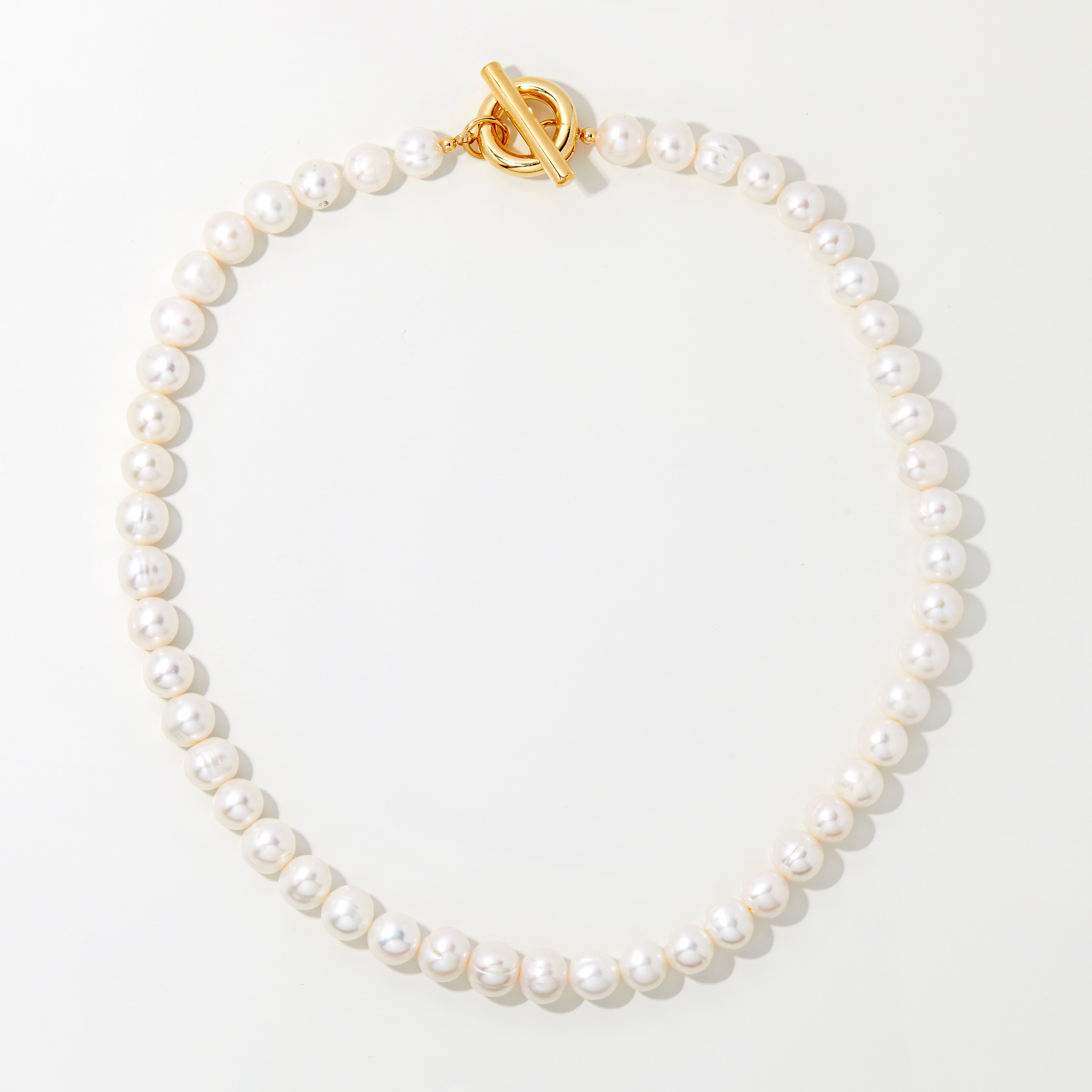 Bronzoro 18K Yellow Gold Plate Freshwater Pearl Strand