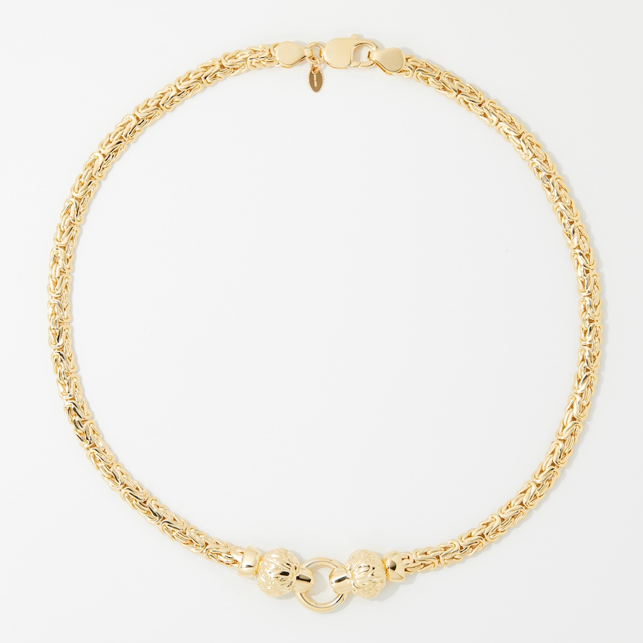 Image 245694.jpg, Product 245-694 / Price $169.99, Bronzoro 18K Yellow Gold Plated Byzantine Link Necklace With Lion Heads And Ring Necklace from Bronzoro on TSC.ca's Jewellery department