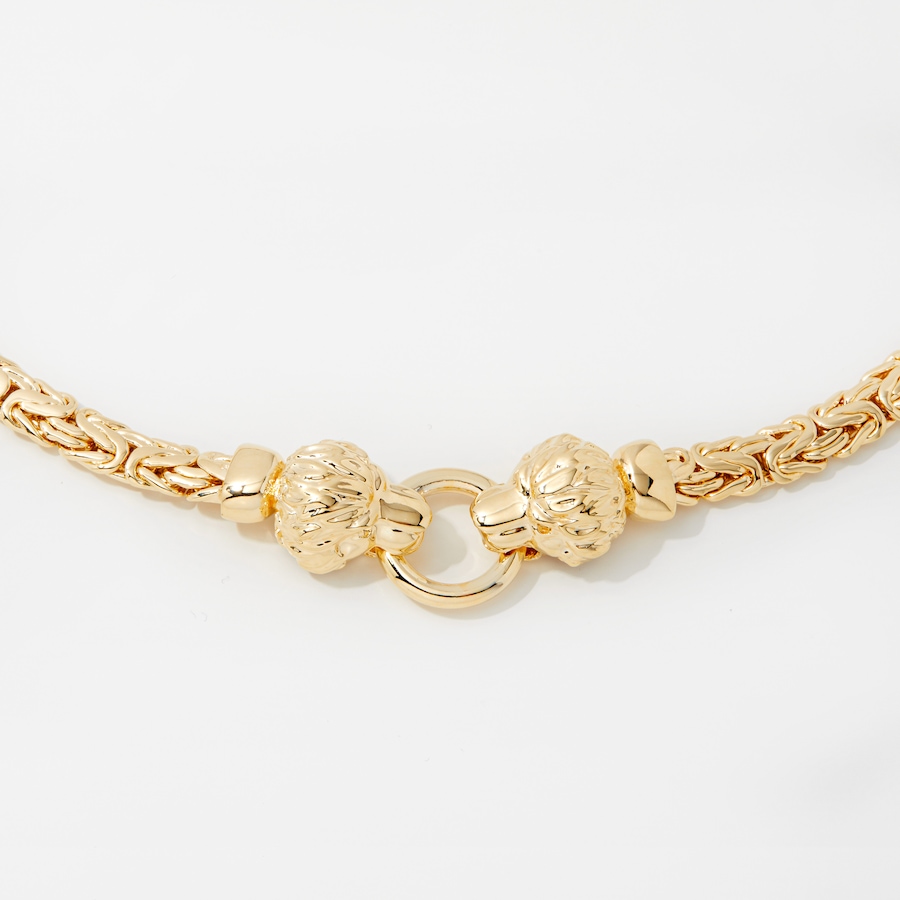 Image 245694_ALTMORE1.jpg, Product 245-694 / Price $169.99, Bronzoro 18K Yellow Gold Plated Byzantine Link Necklace With Lion Heads And Ring Necklace from Bronzoro on TSC.ca's Jewellery department
