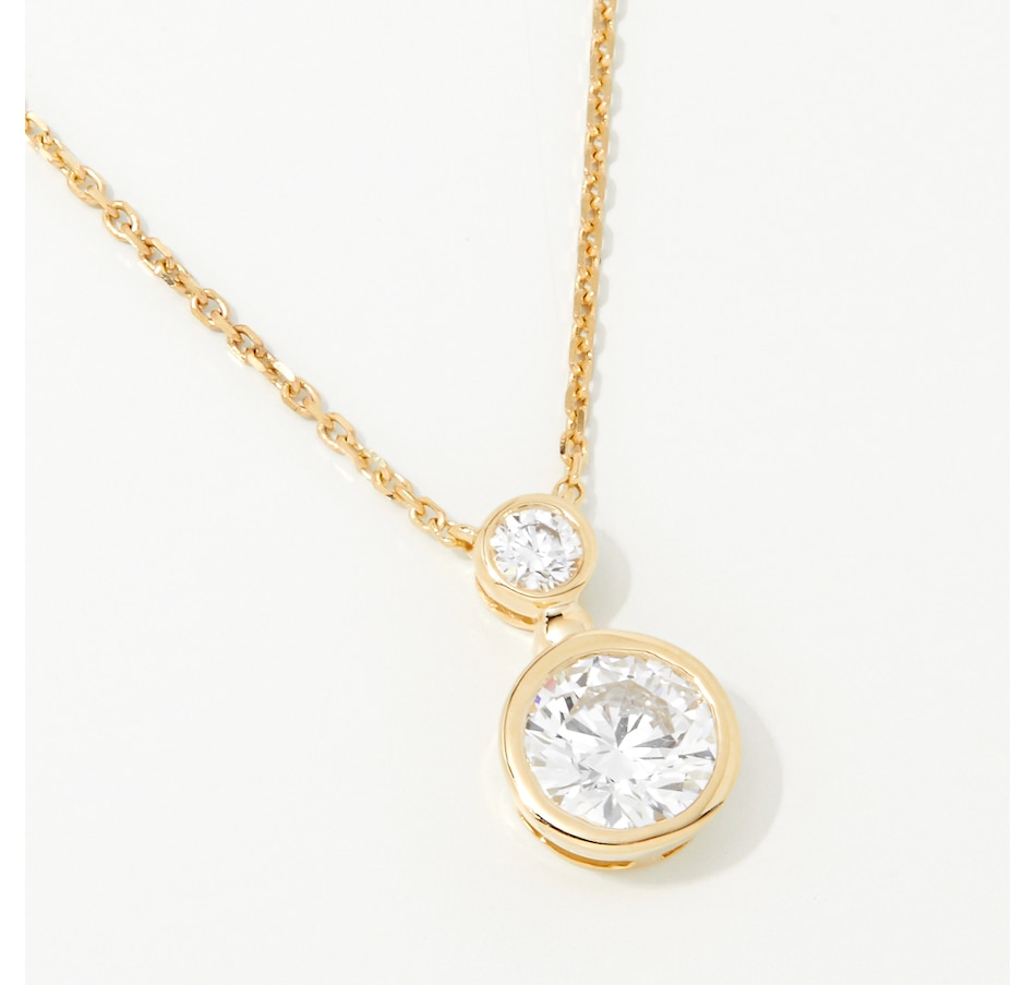 EVERA Diamonds 14K Gold 1.10 av. ctw Diamond Pendant Necklace