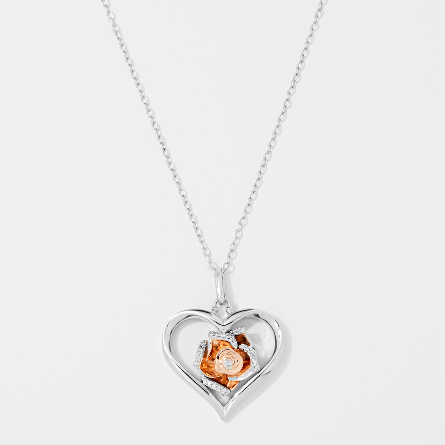 Image 245754.jpg, Product 245-754 / Price $229.99, Colours of Diamonds Sterling Silver 14K Rose Gold Plate 0.05 ctw Diamond Heart Pendant With Chain from Colours of Diamonds on TSC.ca's Jewellery department